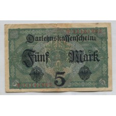 ALEMANIA PRIMERA GUERRA MUNDIAL 1917 BILLETE DE 5 MARCOS EN BUEN ESTADO